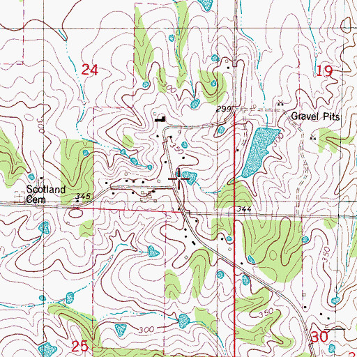 Topographic Map of Scotland Church, MS