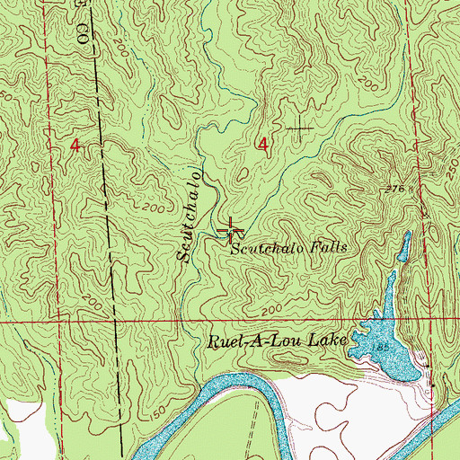 Topographic Map of Scutchalo Falls, MS