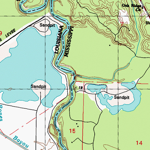 Topographic Map of Second Alligator Branch, MS