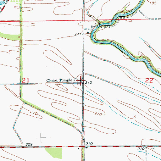 Topographic Map of Christ Temple Church, AR