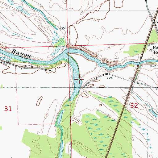 Topographic Map of Second Lake, MS