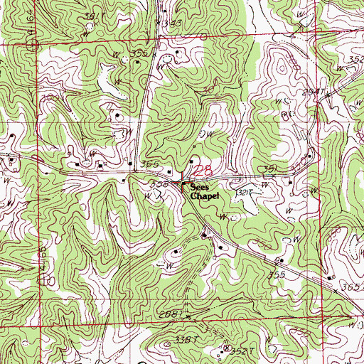 Topographic Map of Sees Chapel, MS
