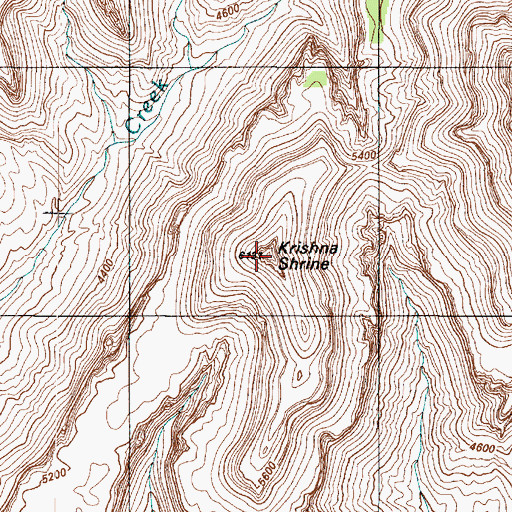 Topographic Map of Krishna Shrine, AZ