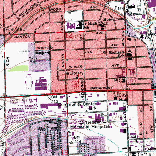 Topographic Map of Church of God, AR