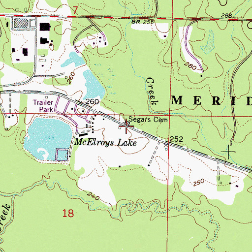 Topographic Map of Segars Cemetery, MS