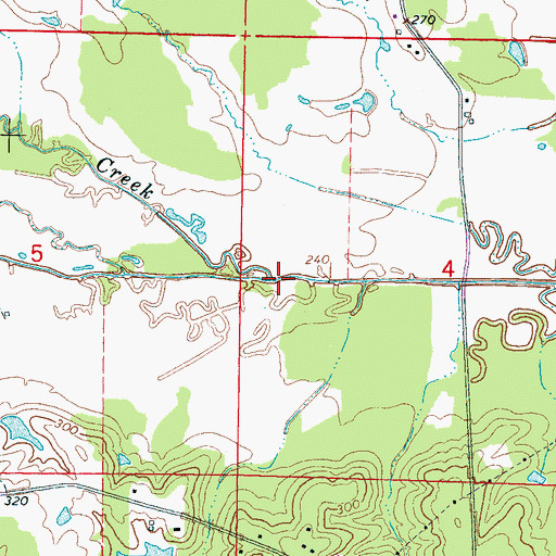 Topographic Map of Self Creek, MS
