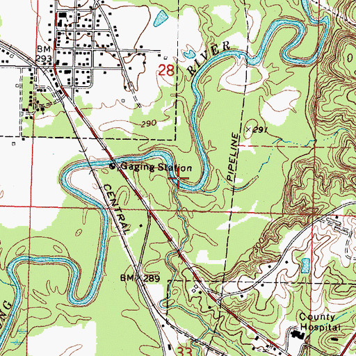 Topographic Map of Sellers Creek, MS