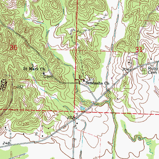 Topographic Map of Seneasha Church, MS