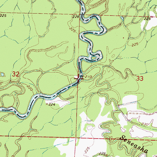 Topographic Map of Seneasha Creek, MS