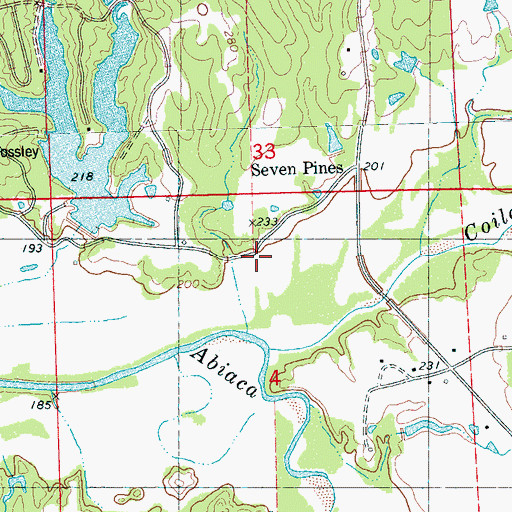 Topographic Map of Seven Pines, MS