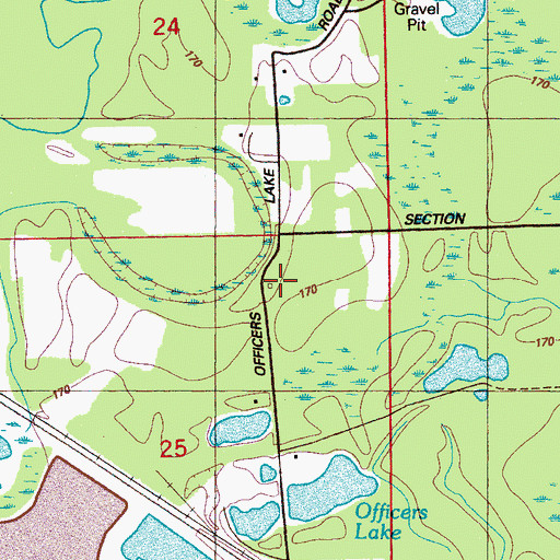 Topographic Map of Seventeen Section Church, MS