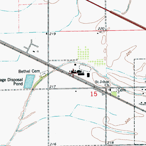 Topographic Map of Crawfordsville Elementary School, AR