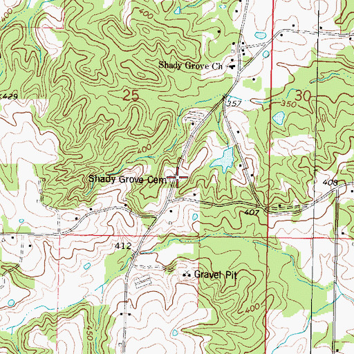 Topographic Map of Shady Grove Cemetery, MS