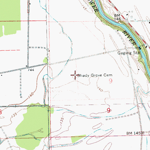 Topographic Map of Shady Grove Cemetery, MS