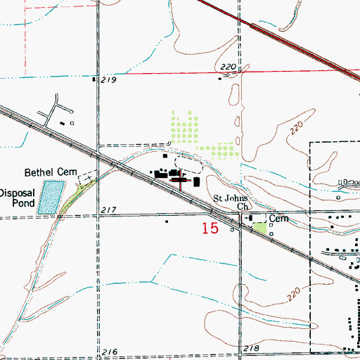 Topographic Map of Crawfordsville High School, AR