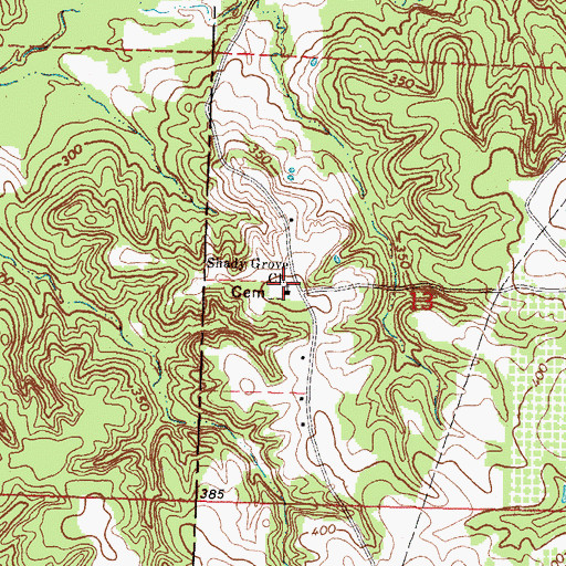 Topographic Map of Shady Grove Church, MS