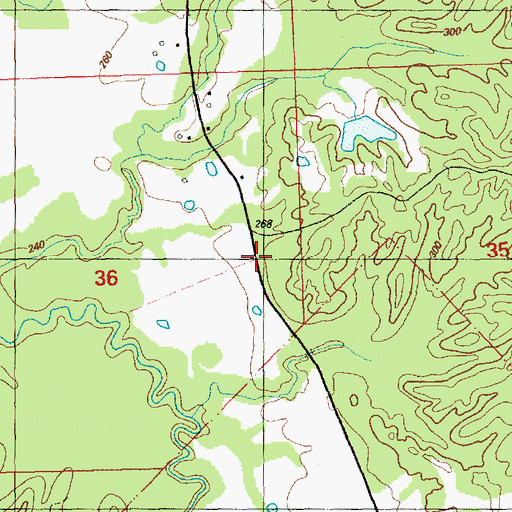 Topographic Map of Shady Grove Church, MS