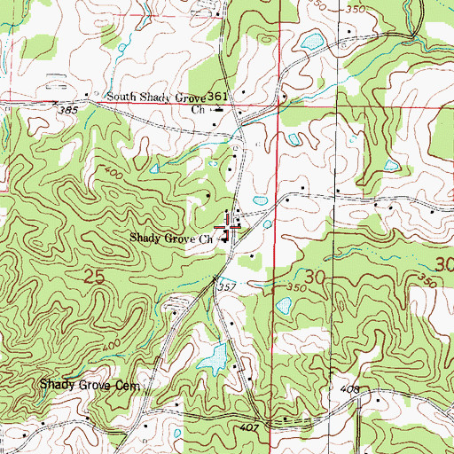Topographic Map of Shady Grove Church, MS