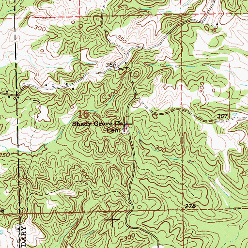 Topographic Map of Shady Grove Church, MS