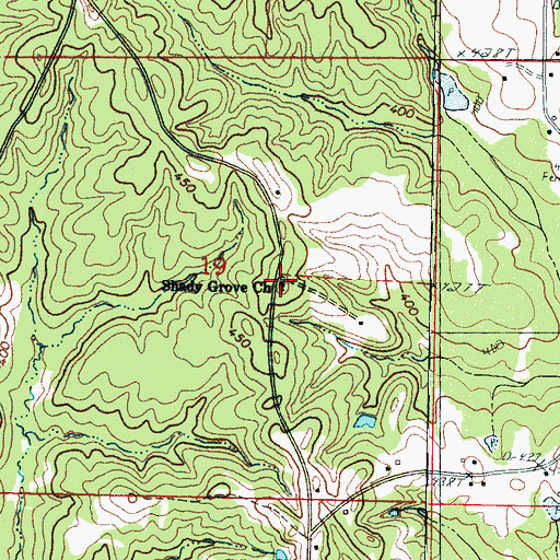 Topographic Map of Shady Grove Church, MS