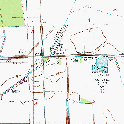 Topographic Map of Shady Grove Church, MS