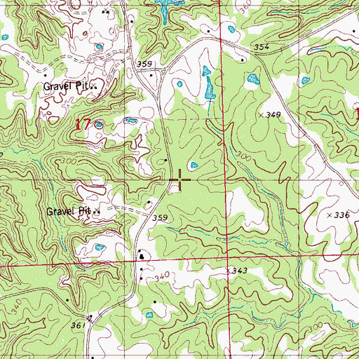 Topographic Map of Shady Grove Church, MS