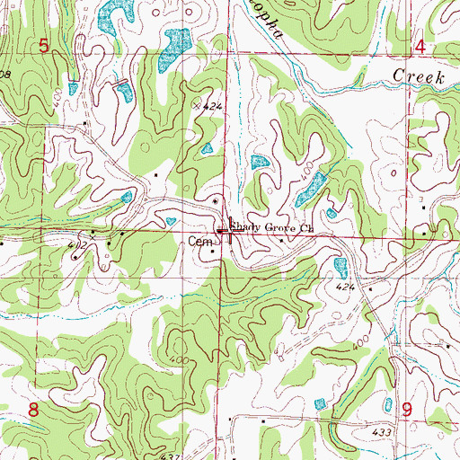 Topographic Map of Shady Grove Church, MS