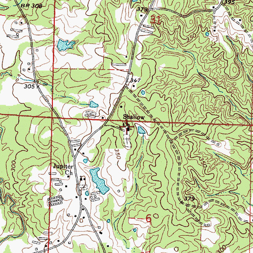 Topographic Map of Shallow Church, MS