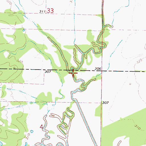 Topographic Map of Sharp Branch, MS