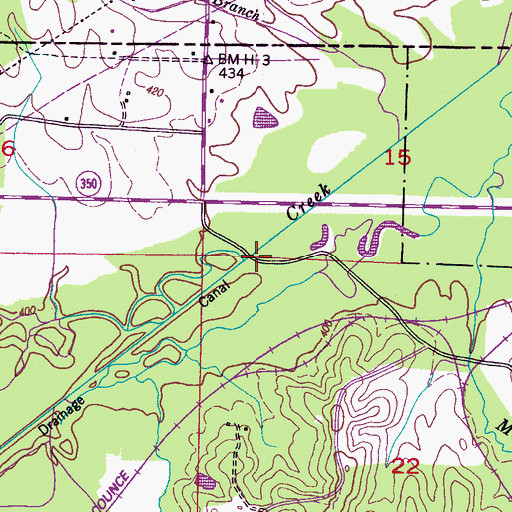 Topographic Map of Sharp Bridge, MS