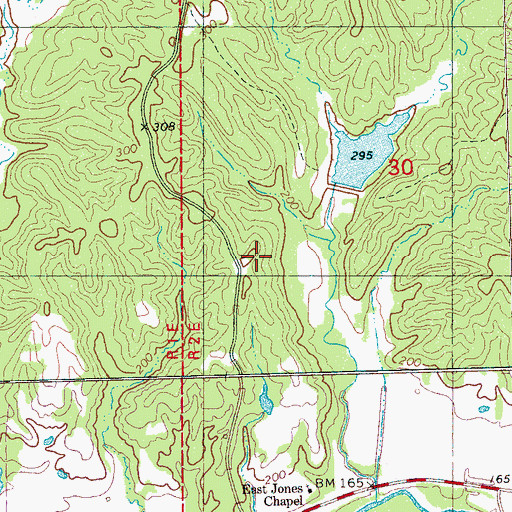 Topographic Map of Sharp School, MS