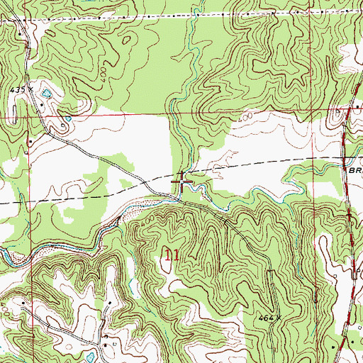 Topographic Map of Shaws Creek, MS