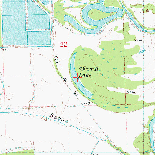Topographic Map of Sherrill Lake, MS