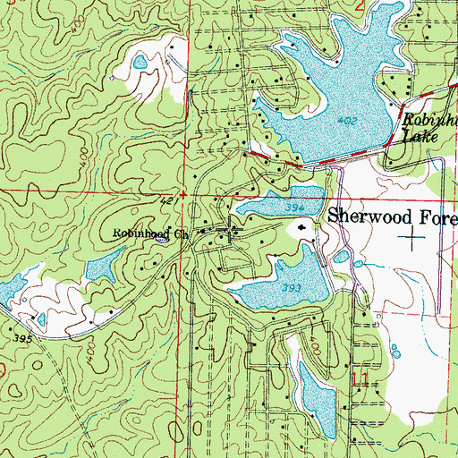 Topographic Map of Sherwood Forest, MS