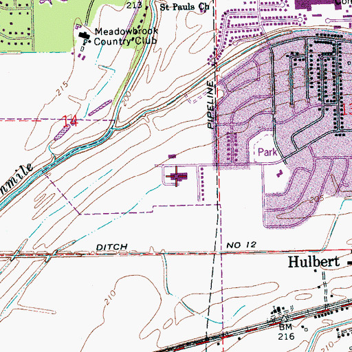 Topographic Map of Faulk Elementary School, AR