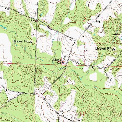 Topographic Map of Shiloh Baptist Church, MS