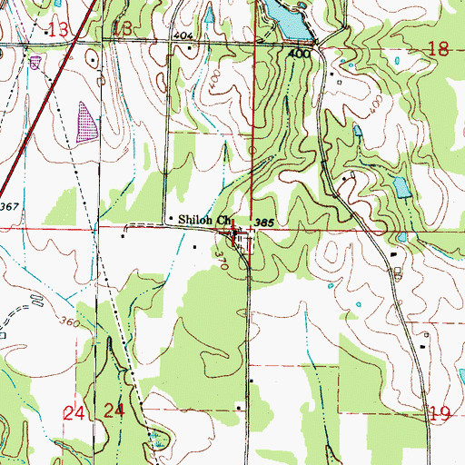 Topographic Map of Shiloh Church, MS