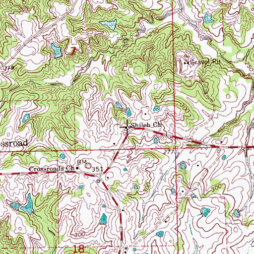 Topographic Map of Shiloh Church, MS