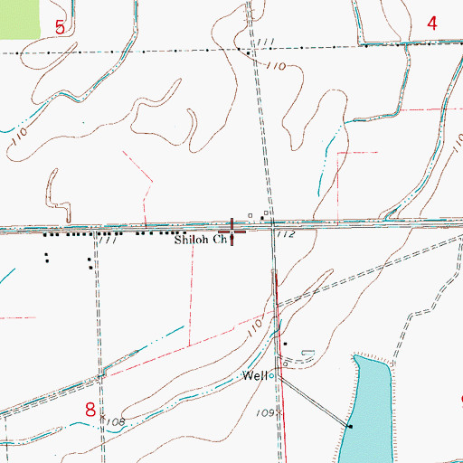 Topographic Map of Shiloh Church, MS