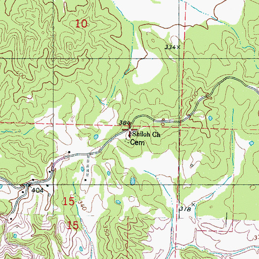 Topographic Map of Shiloh Church, MS