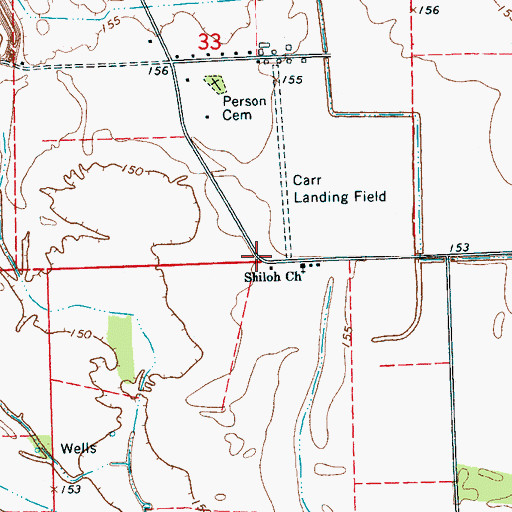 Topographic Map of Shiloh Church, MS