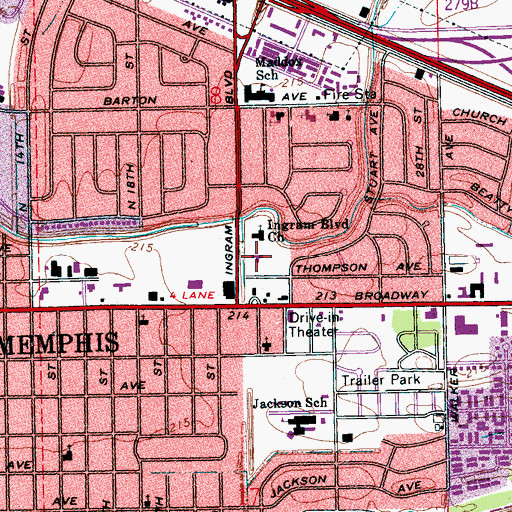 Topographic Map of First Church of the Nazarene, AR