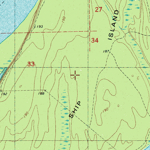 Topographic Map of Ship Island, MS