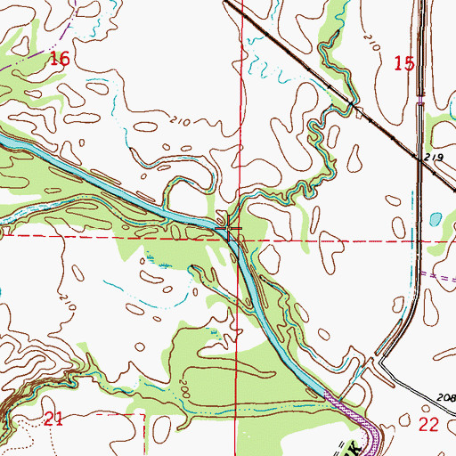Topographic Map of Shoaf Creek, MS