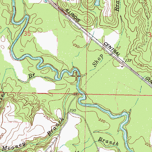 Topographic Map of Shop Branch, MS