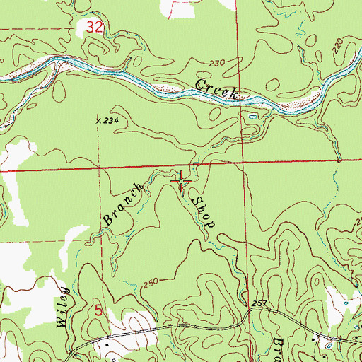 Topographic Map of Shop Branch, MS