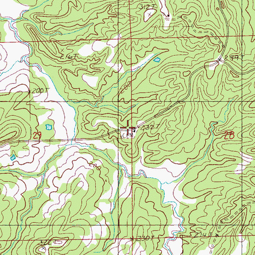 Topographic Map of Short Creek Church, MS