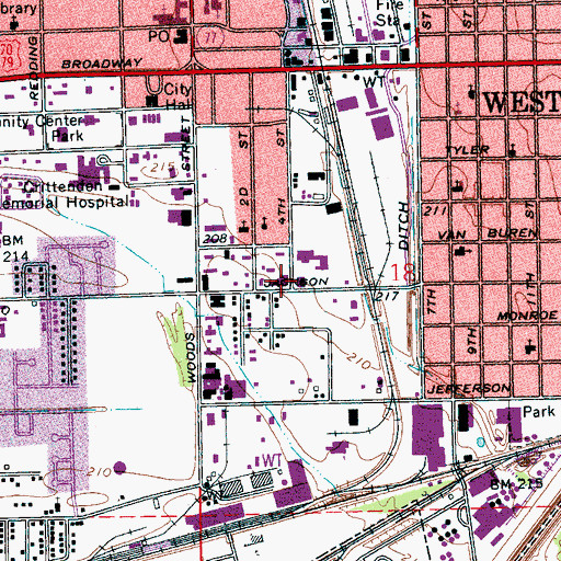 Topographic Map of First United Pentecostal Church, AR