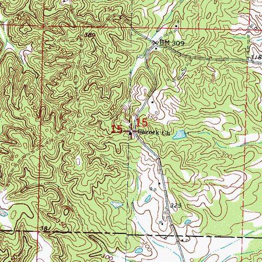 Topographic Map of Shrock Methodist Church, MS