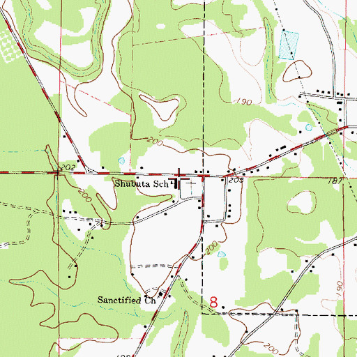 Topographic Map of Shubuta School, MS